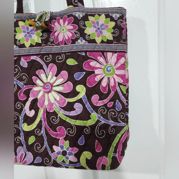 Vera Bradley Purple Punch Tote with Toggle Closure Bag - Picture 3 of 10